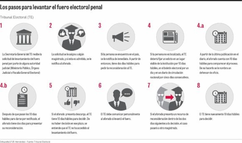 Tribunal Electoral debe decidir si levanta el fuero penal en 12 casos