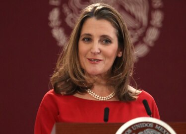 La exministra de Finanzas de Canadá anuncia su candidatura para sustituir a Trudeau