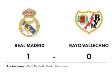 Con gol de Benzema, Rayo Vallecano se hunde