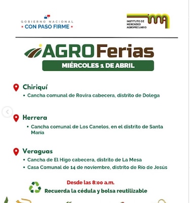 Ferias y tiendas del IMA estarán cerradas por Semana Santa