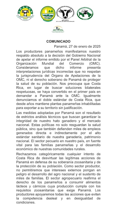 Productores panameños cierran filas: respaldan apelación contra fallo de la OMC en disputa con Costa Rica