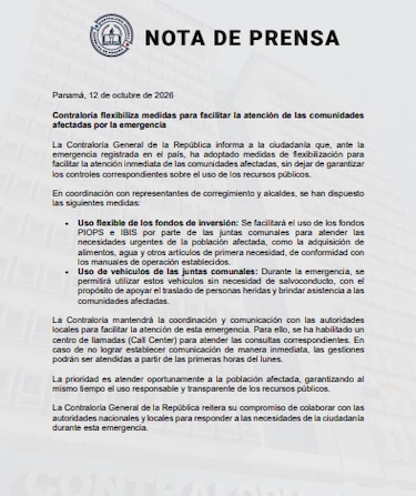 Contraloría flexibiliza controles para atender la emergencia por el terremoto