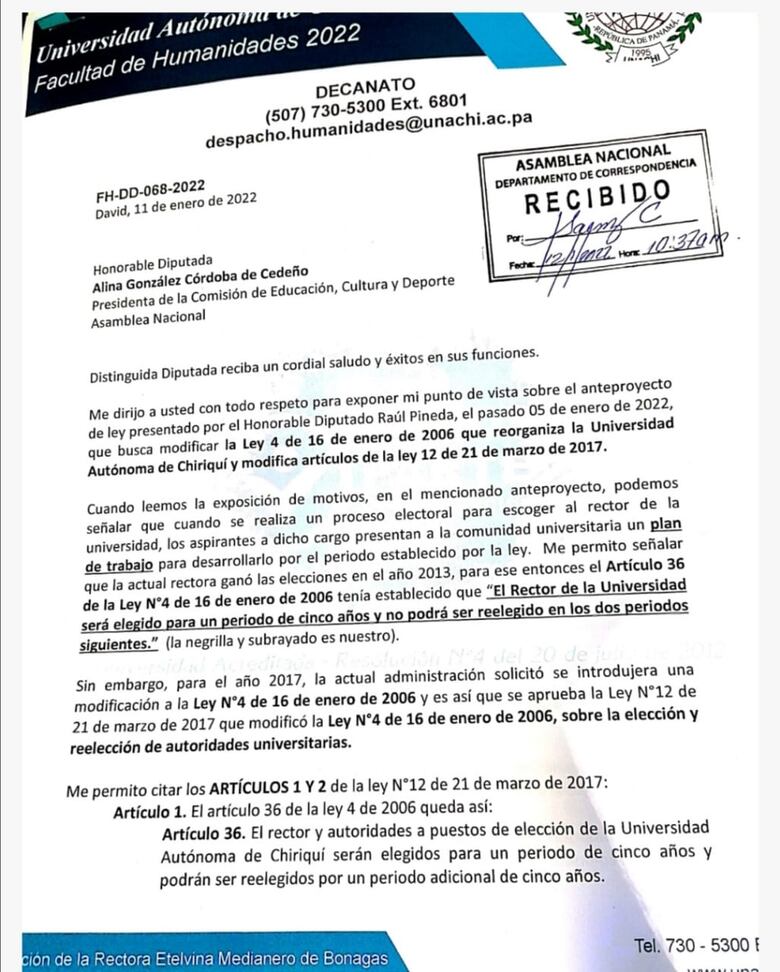 Rechazan iniciativa de ley que permitiría la reelección indefinida en la rectoría de la Unachi