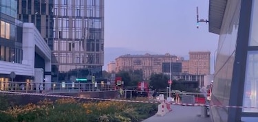 Un dron impacta un edificio comercial en Moscú