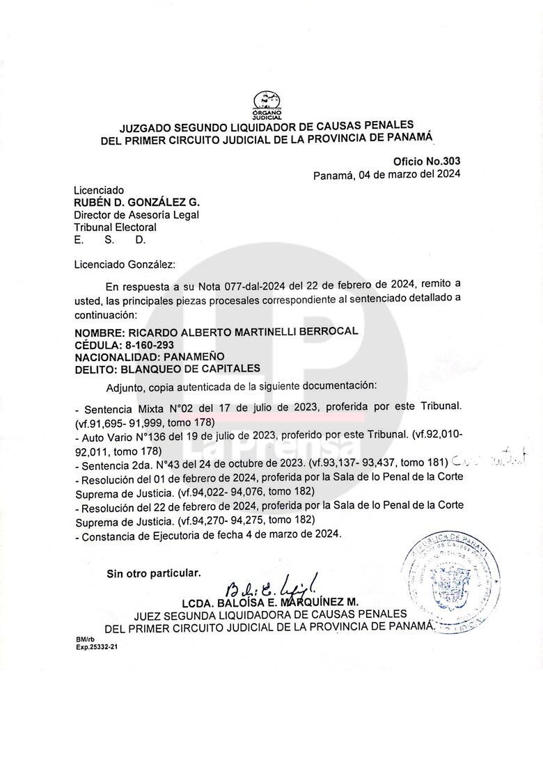 La sentencia condenatoria de New Business queda ejecutoriada, a partir de hoy