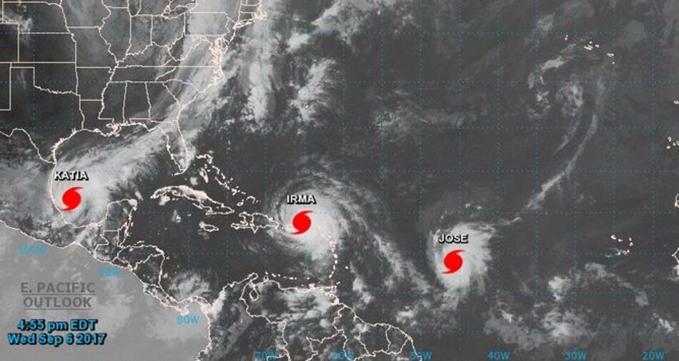 Tormentas tropicales José y Katia se transforman en huracán