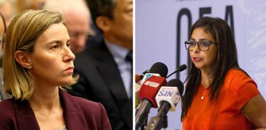 Jefa de la diplomacia europea habla sobre los 'prisioneros políticos' con Delcy Rodríguez