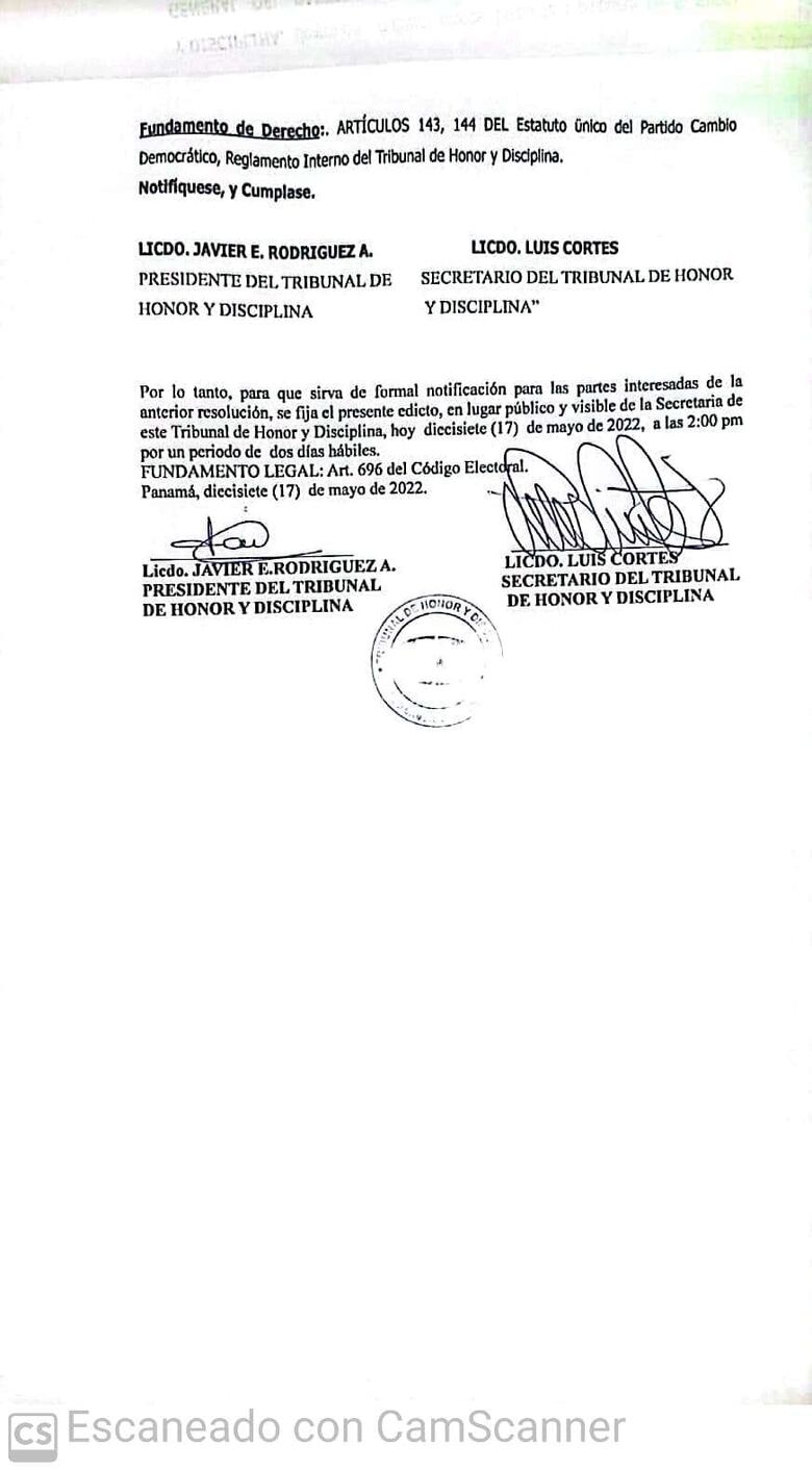 Fijan para el 25, 26 y 27 de mayo las audiencias a diputados disidentes de CD