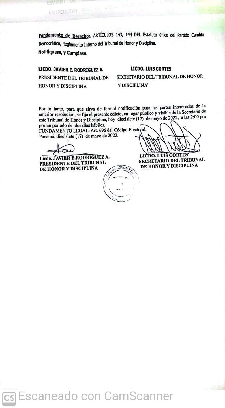 Fijan para el 25, 26 y 27 de mayo las audiencias a diputados disidentes de CD