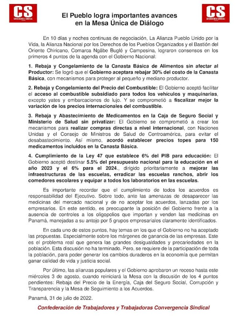 Con una mayoría de consensos se termina de discutir el punto educativo en la mesa de diálogo nacional