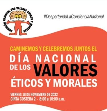 Organizan caminata por el día de los valores éticos y morales en la cinta costera 2