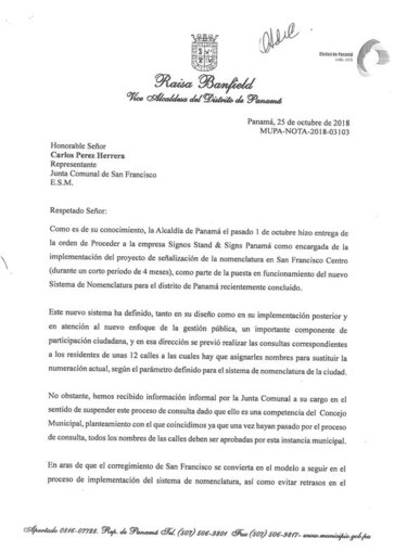 Dirección de Planificación Urbana prepara consulta para analizar plan de nomenclatura