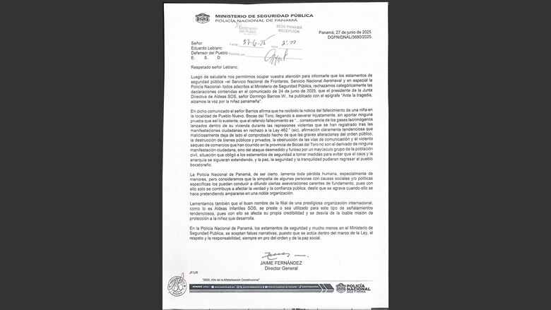 Policía rechaza señalamiento de Aldeas SOS por muerte de menor; Defensoría pide investigación