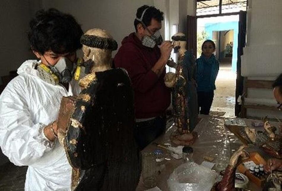 Restauran retablo de iglesia erigida sobre lugar de reposo de Netzahualcóyotl