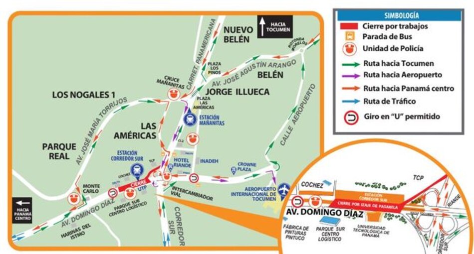 Cierre total en la avenida Domingo Díaz este sábado 2 de junio