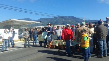 Productores de cebolla reabren vía en Volcán