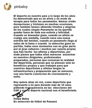 Felipe Baloy clama por una dirigencia transparente