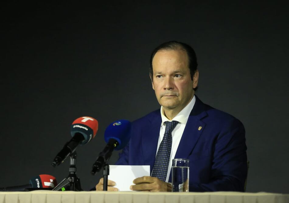 Canciller Javier Martínez-Acha habla en conferencia de prensa