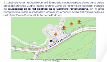 Anuncian cierres parciales y trabajos eléctricos en Ancón y la carretera Panamericana por obras del cuarto puente