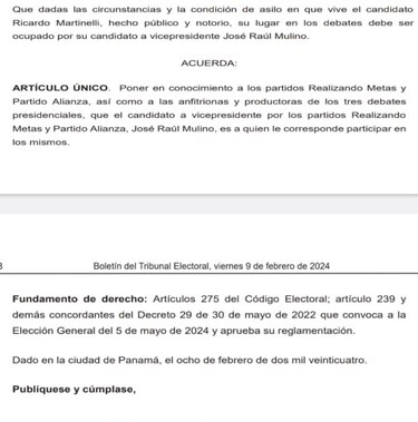 Debates presidenciales: Mulino reemplazará a Martinelli