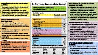 Etiqueta de salud y nutrición
