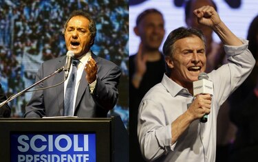 Scioli y Macri ante el desafío de buscar votos para un reñido balotaje en Argentina