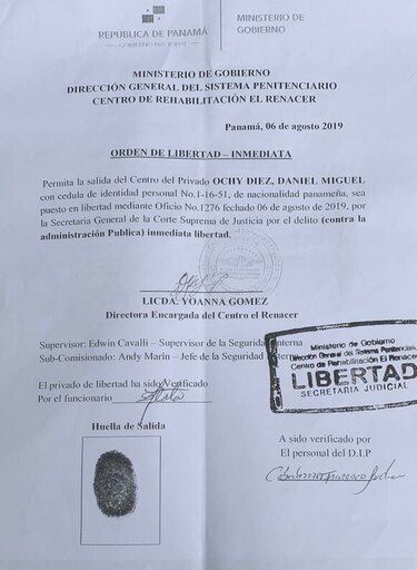 Daniel Ochy sale de El Renacer; ahora goza de detención domiciliaria