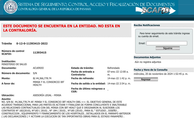 IBT: $68.7 millones en indemnizaciones sin completar proyectos