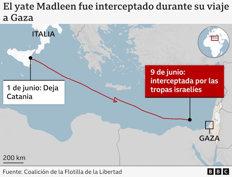 Israel intercepta el barco con ayuda para Gaza en el que viaja Greta Thunberg y lo desvía hacia sus costas