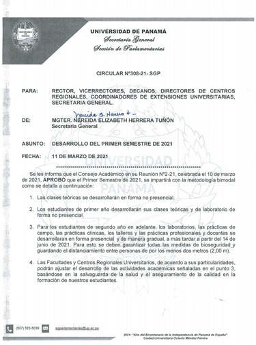 Primer semestre en la Universidad de Panamá se desarrollará con la ‘metodología bimodal’
