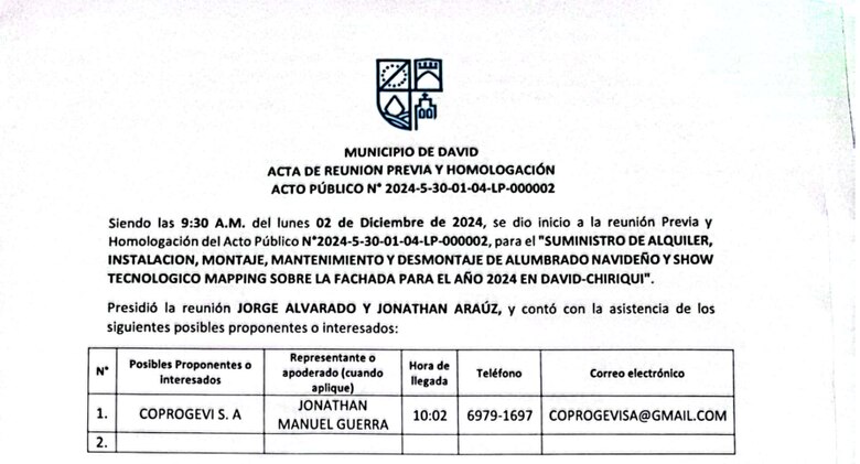 Alcalde de David inaugura alumbrado navideño antes de hacer la licitación