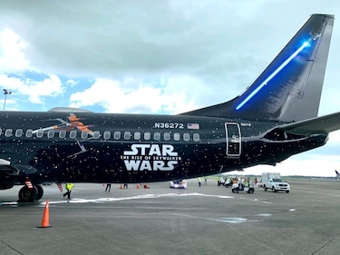 Avión de United Airlines alusivo a ‘Star Wars’ llegó a Panamá