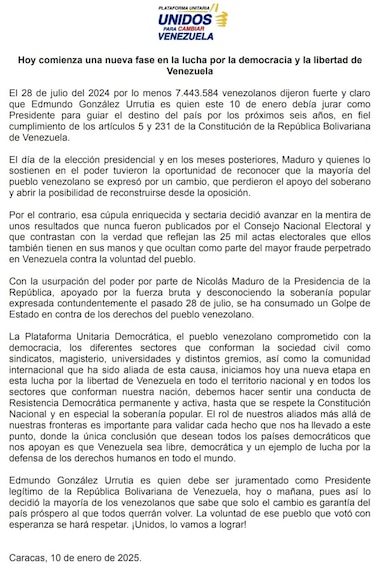 La oposición mayoritaria de Venezuela acusa a Maduro de consumar un ‘golpe de Estado’
