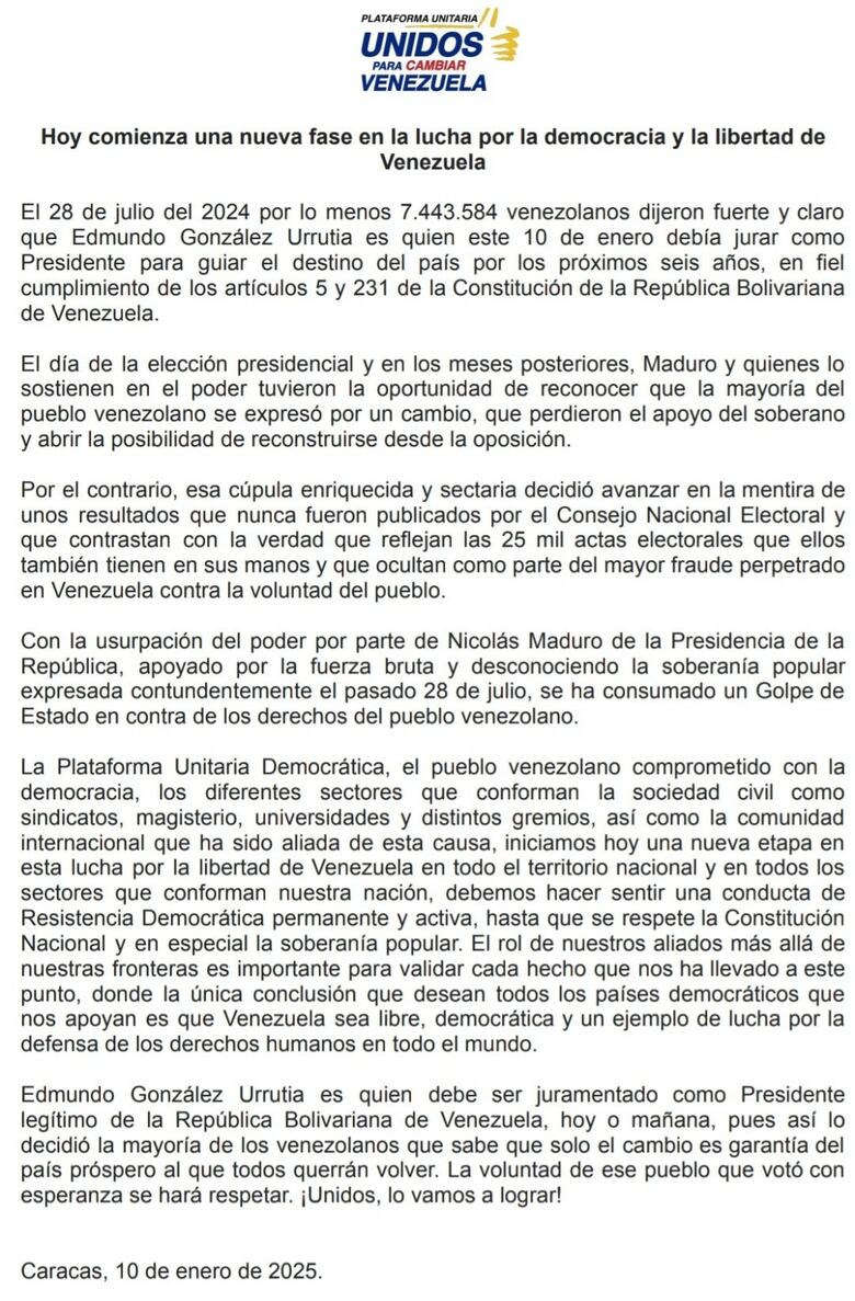 La oposición mayoritaria de Venezuela acusa a Maduro de consumar un ‘golpe de Estado’