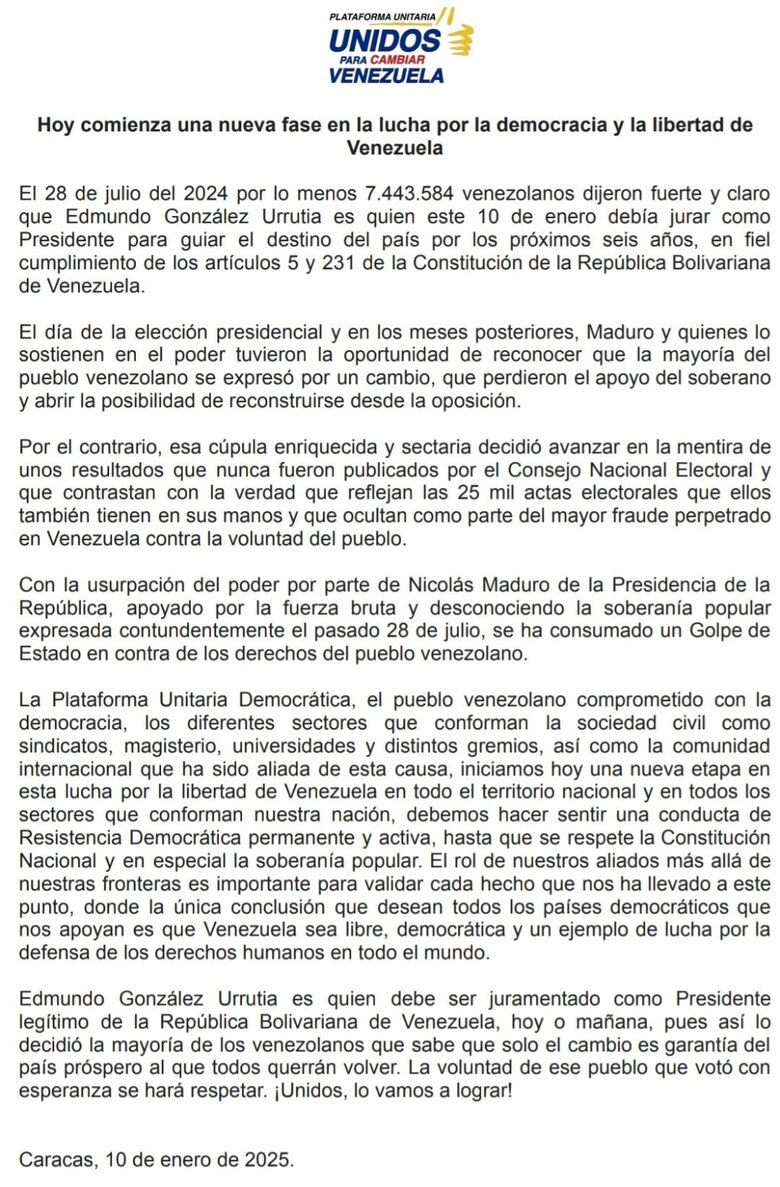 La oposición mayoritaria de Venezuela acusa a Maduro de consumar un ‘golpe de Estado’