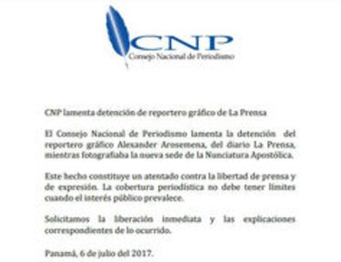 Periodista de 'La Prensa' es liberado; fue detenido por fotografiar la sede de la Nunciatura en Clayton