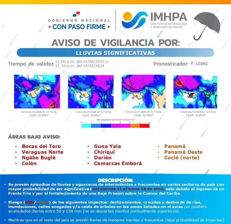 Frente frío en Panamá: Sinaproc activa vigilancia en estas regiones