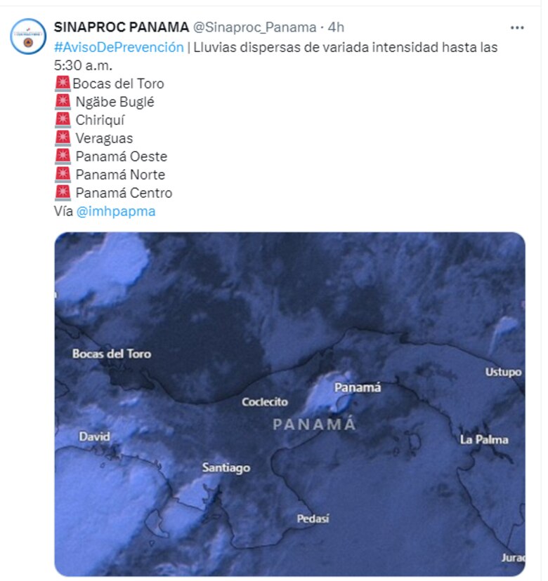 Advierten sobre lluvias dispersas con actividad eléctrica en varias zonas del país