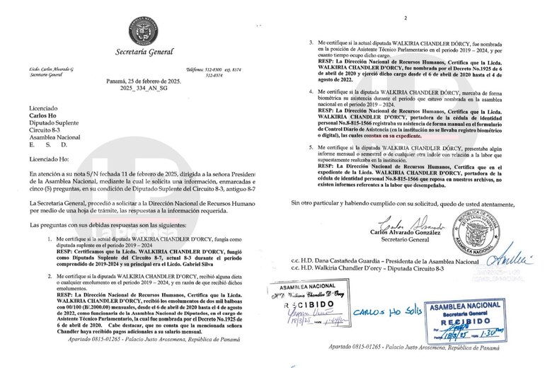 Conflicto en Vamos: Walkiria Chandler también fue asistente técnica parlamentaria con fondos de la planilla 002