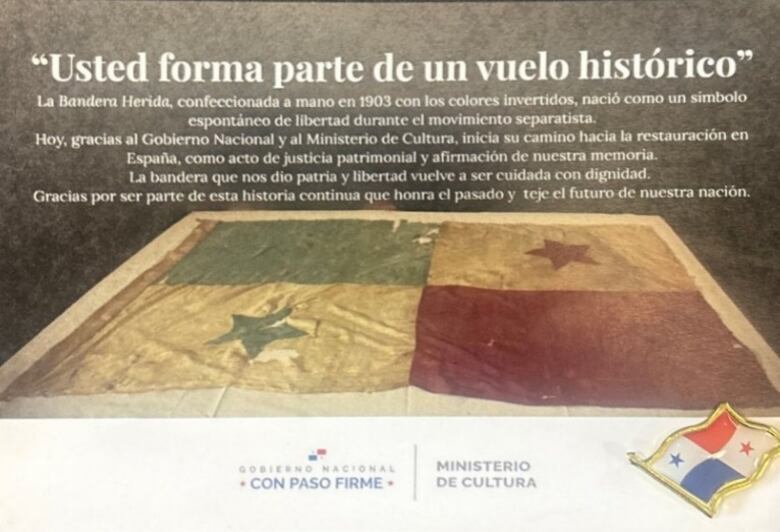 Bandera testigo de la separación de Panamá de Colombia va rumbo a España para su restauración