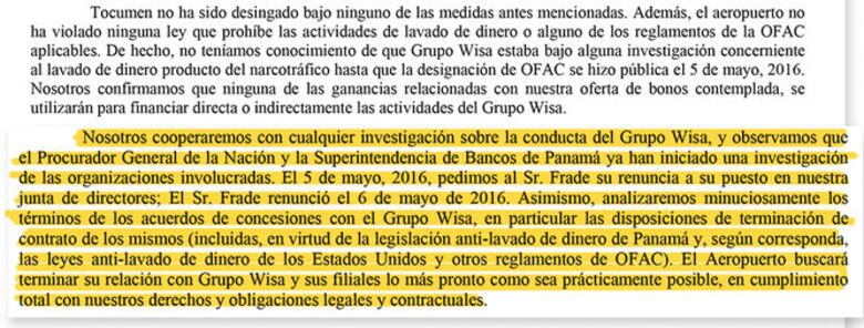 Tocumen, S.A. acabaría su relación con Wisa