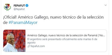 Américo Gallego es el nuevo técnico de la selección de fútbol de Panamá