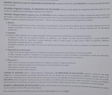 Entrega de ‘laptops’ a docentes genera dudas por contrato de custodia y falta de soporte técnico