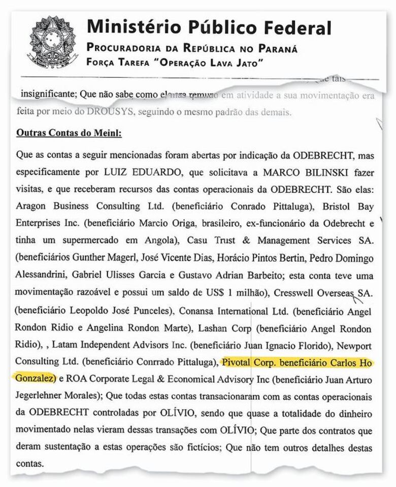 Carlos Ho, señalado en Brasil