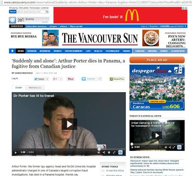 Muere en Panamá Arthur Porter, acusado del 'fraude más grande de Canadá'