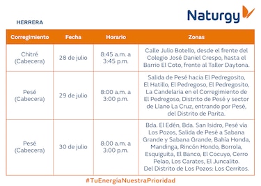 Trabajos de mantenimiento en la red eléctrica del 27 de julio al 2 de agosto de 2026