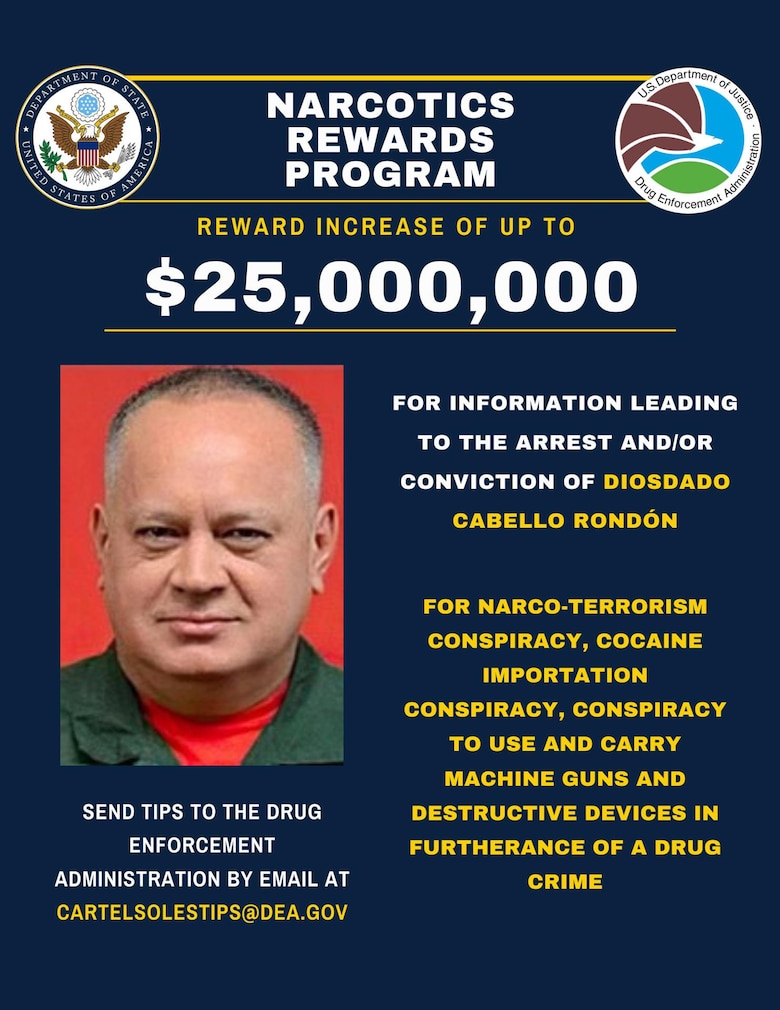 Fuerza Armada rechaza recompensas de Estados Unidos por captura de Maduro y el ministro de Defensa de Venezuela