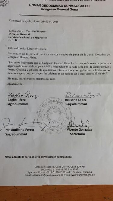 Congreso Guna rompe relaciones con Gobierno de Panamá y pide desalojo de oficinas públicas