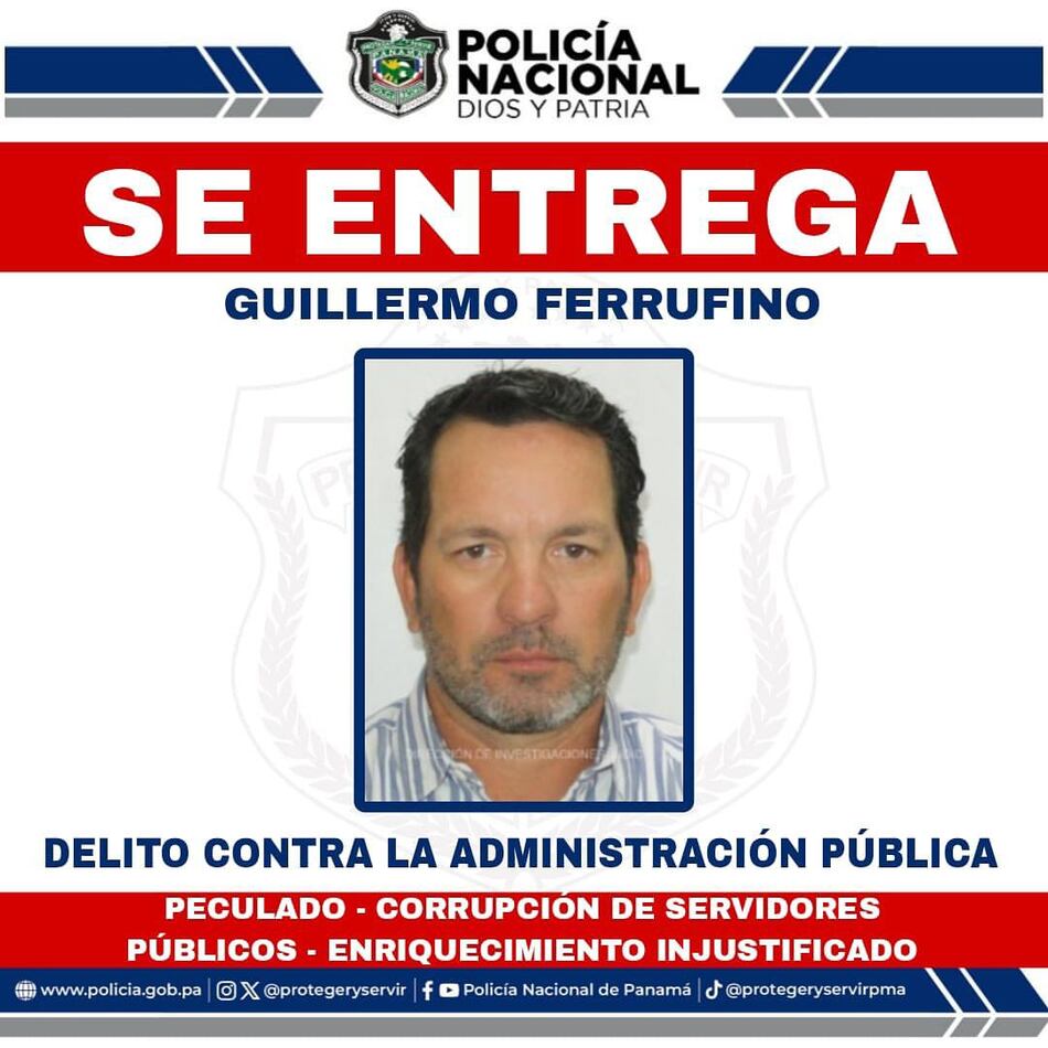 Guillermo Ferrufino se entrega ante la DIJ