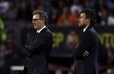 Luis Enrique se muestra tranquilo; Blanc y Lopetegui se van tristes